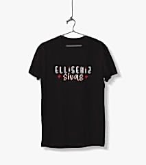 Ellisekiz Sivas Yazılı Sivas Temalı Unisex Siyah Sıfır Yaka Tişört