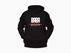 Baba Yorgun Yazılı Unisex Siyah Oversize Kapüşonlu Sweatshirt