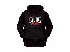 Sivas Ellisekiz Yazılı Sivas Temalı Unisex Siyah Oversize Kapüşonlu Sweatshirt