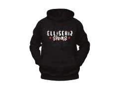 Ellisekiz Sivas Yazılı Sivas Temalı Unisex Siyah Oversize Kapüşonlu Sweatshirt
